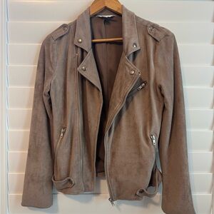 Market & Spruce Taupe Leather Jacket